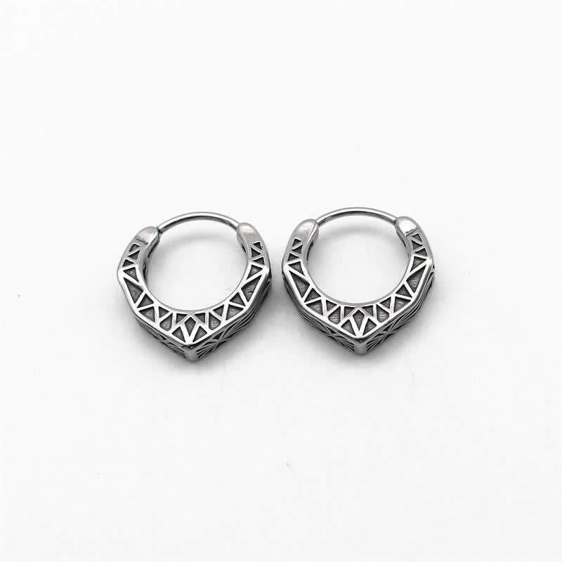 KarmaRipple's Viking Hoop Titanium Steel Balance Earrings p13