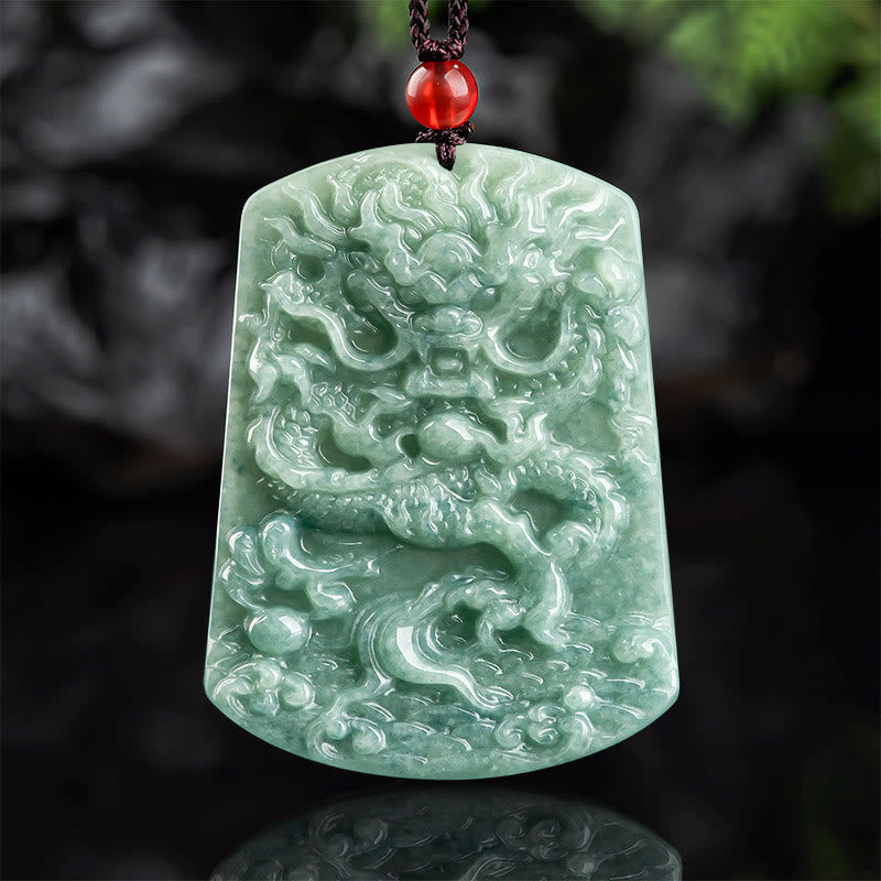 KarmaRipple's Authentic Jade Chinese Zodiac Dragon Sea Fortune String Pendant Necklace p13