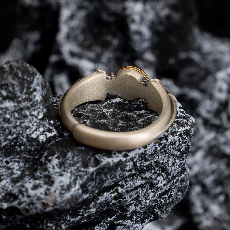 KarmaRipple's 925 Sterling Silver Manjusri Mantra Om Mani Padme Hum Peace Adjustable Ring p4