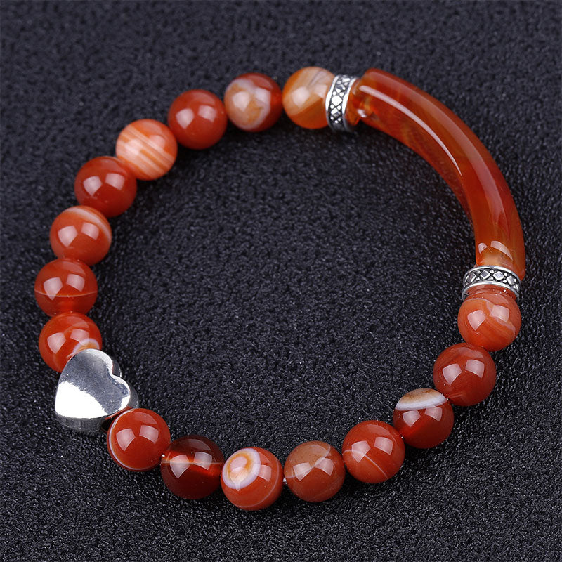 KarmaRipple's Authentic Gemstone Beadwork Unisex Heart Bracelet p7