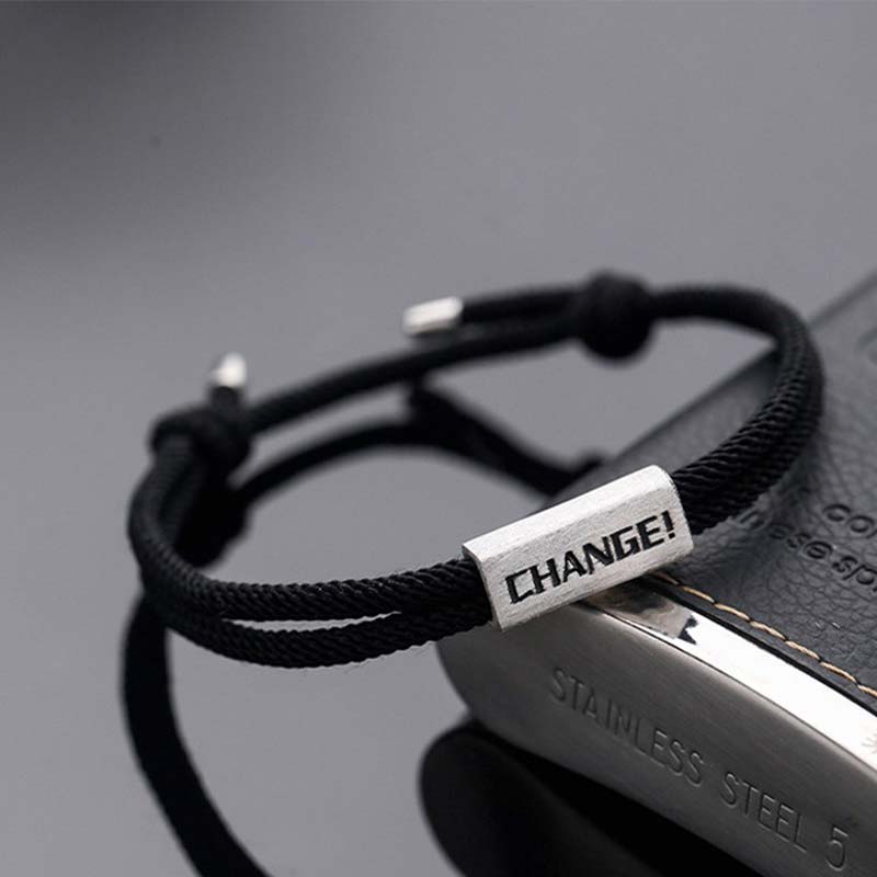 KarmaRipple's 925 Sterling Silver Letter Engraving Blessing String Bracelet p16