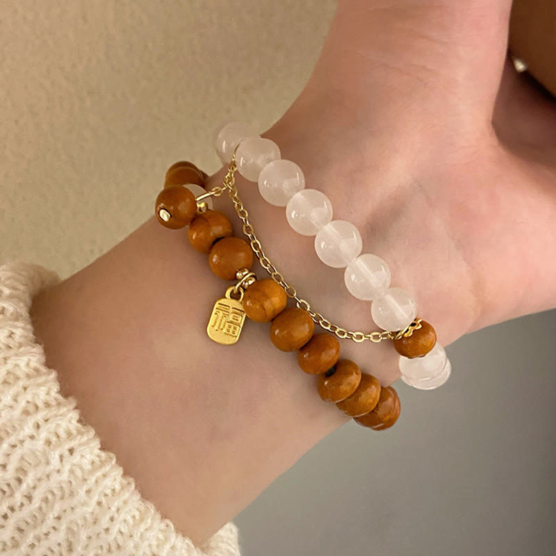 KarmaRipple's Sandalwood Cat's Eye Fu Character Talisman Protection Bracelet p18