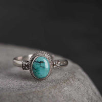 KarmaRipple's 925 Sterling Silver Turquoise Wisdom Love Ring
