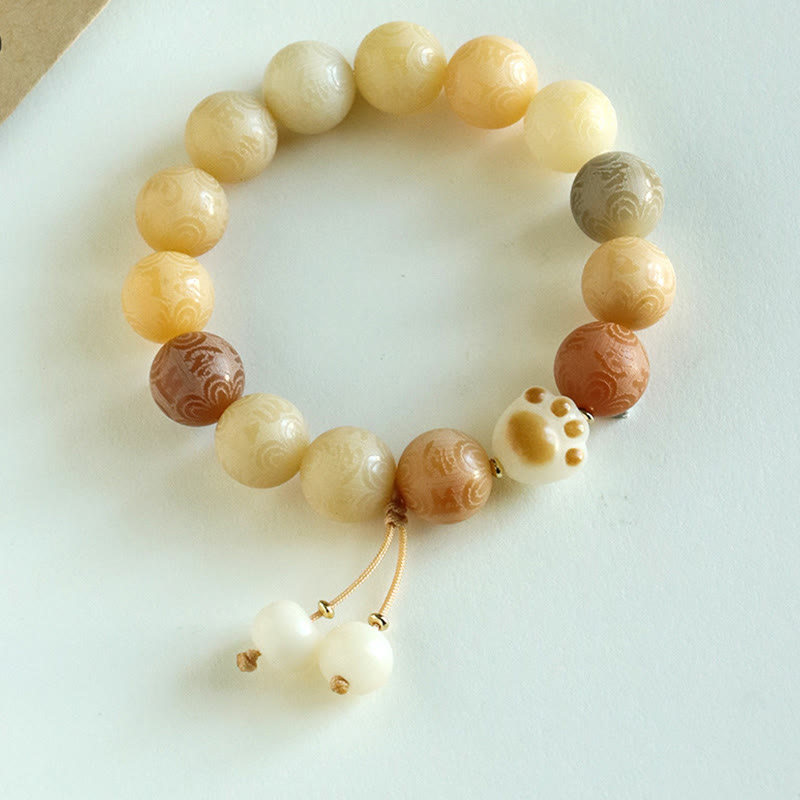 KarmaRipple's Bodhi Seed Om Mani Padme Hum Carved Balance Bracelet p12