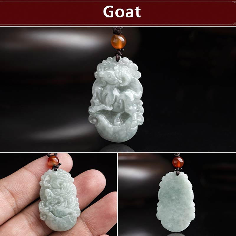 KarmaRipple's Authentic Jade 12 Chinese Zodiac Sucess Necklace Pendant p25