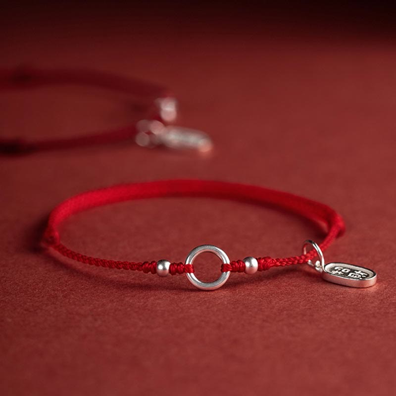KarmaRipple's 925 Sterling Silver Fortunate Fortune Peace Joy Lotus Peace Buckle Red String Bracelet p20