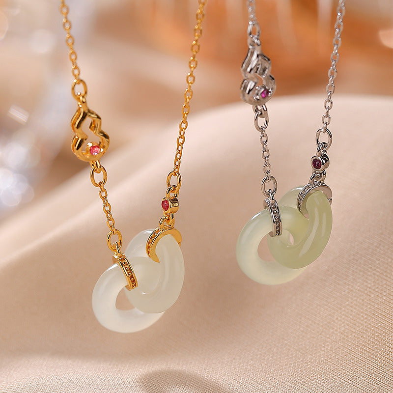 KarmaRipple's 925 Sterling Silver Round Jade Fortune Prosperity Pendant Chain Necklace p4