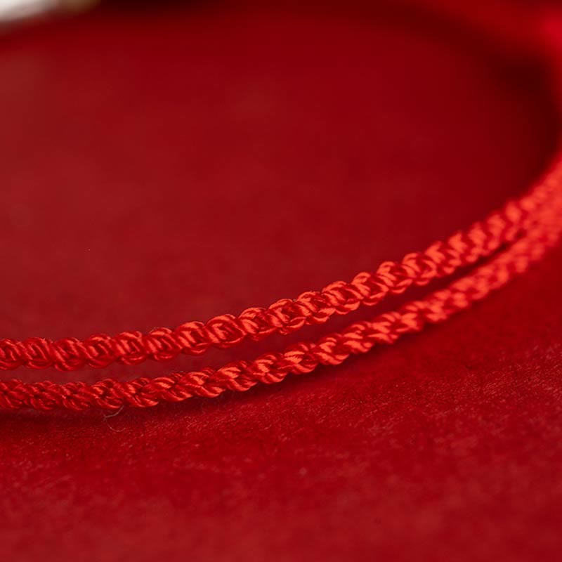 KarmaRipple's 925 Sterling Silver Koi Fish Cinnabar Bead Wealth Handcrafted Woven Bracelet Anklet p10