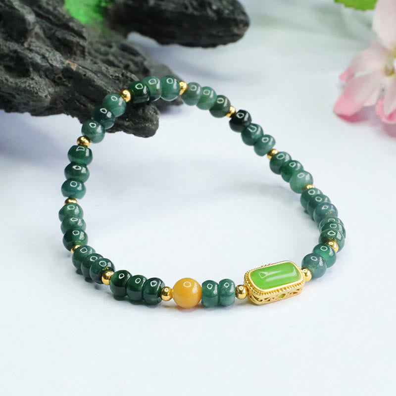 KarmaRipple's Authentic Green Jade Topaz Fortune Bracelet p3