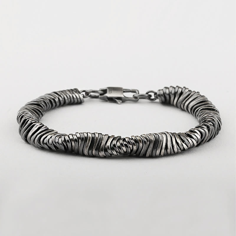 KarmaRipple's 925 Sterling Silver Vintage Twisted Design Wealth Balancing Chain Bracelet p7