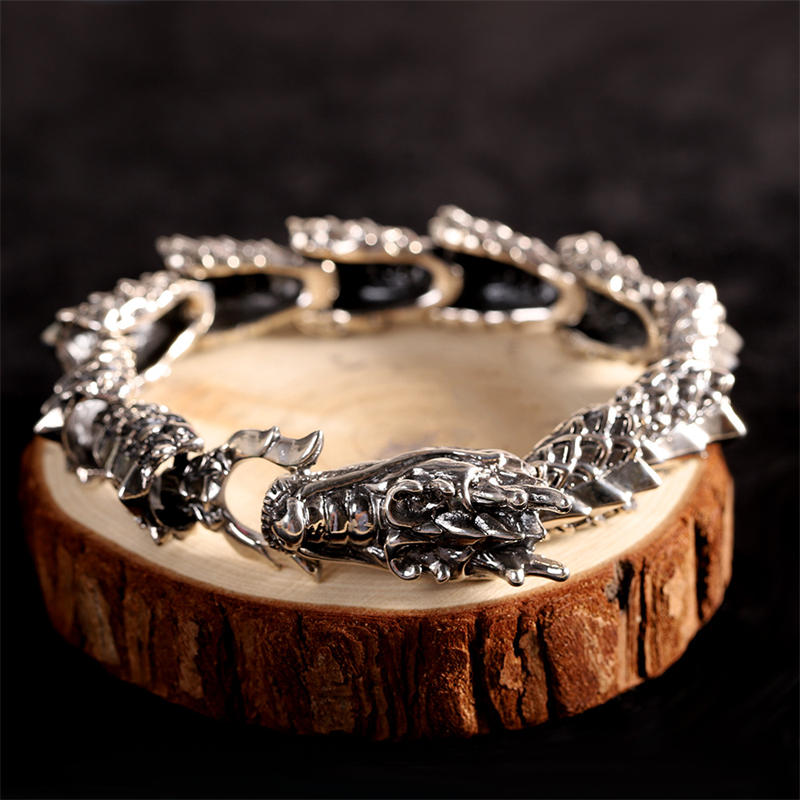 KarmaRipple's 925 Sterling Silver Dragon Fortune Success Bracelet Bangle p8