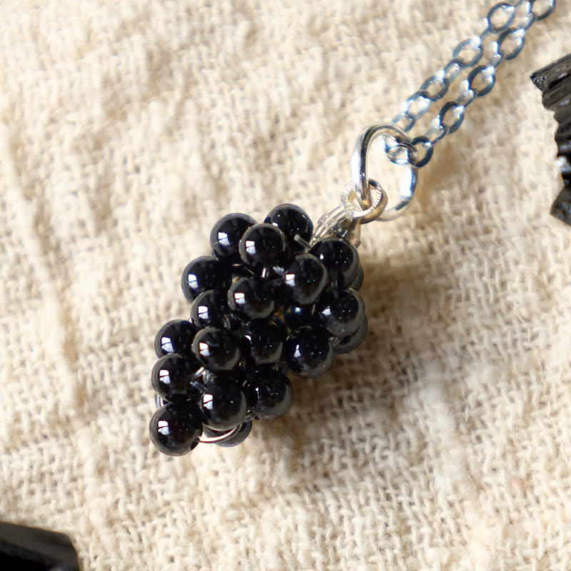 KarmaRipple's Authentic Garnet Red Agate Black Onyx Protection Pendant Necklace p15