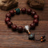 Bodhi Seed&Tibetan Silver&Agate Bead 14mm