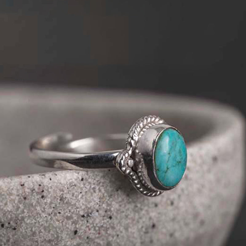 KarmaRipple's 925 Sterling Silver Turquoise Wisdom Love Ring p3