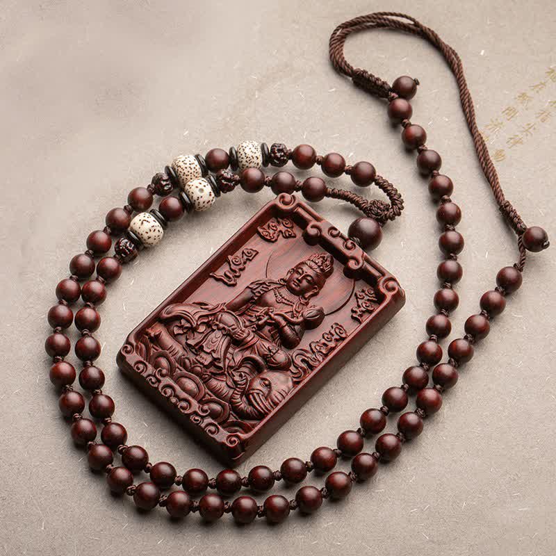 KarmaRipple's Chinese Zodiac Natal Buddha Small Leaf Red Sandalwood Protection Pendant Necklace p15