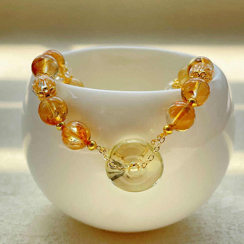 KarmaRipple's Peace Buckle Citrine Gemstone Prosperity Bracelet p3