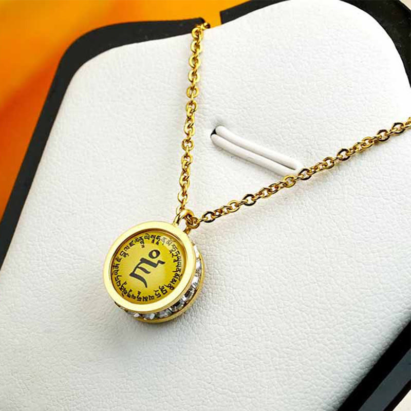 KarmaRipple's Tibetan Yellow God Of Wealth Green Tara Buddha Serenity Titanium Steel Pendant Necklace p10