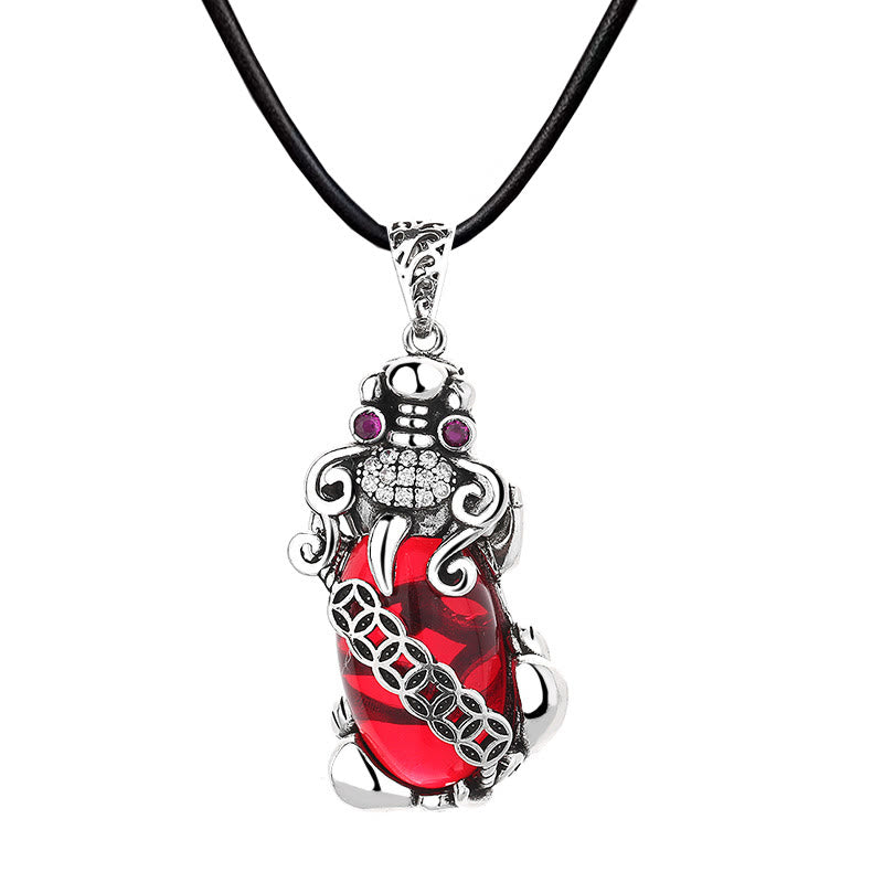 KarmaRipple's PiXiu Garnet Bronze Coin Wealth Fortune Pendant Necklace p8