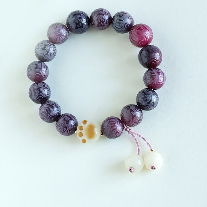 KarmaRipple's Bodhi Seed Om Mani Padme Hum Carved Balance Bracelet p20