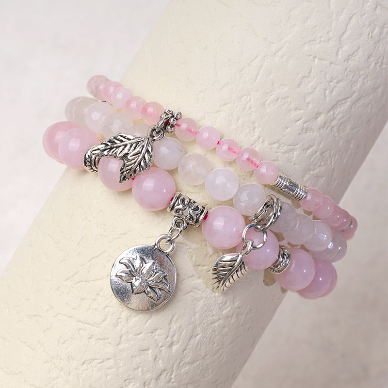 KarmaRipple's 3PCS Authentic Quartz Gemstone Beaded Balancing Energy Lotus Bracelet p24