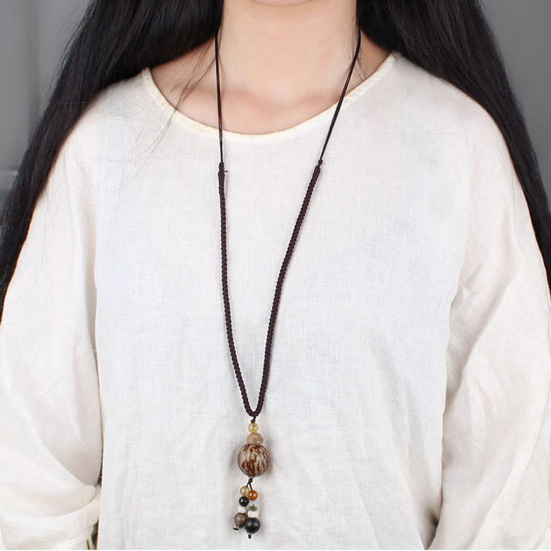 KarmaRipple's Bodhi Seed Lotus Wisdom Balance Pendant Necklace p12