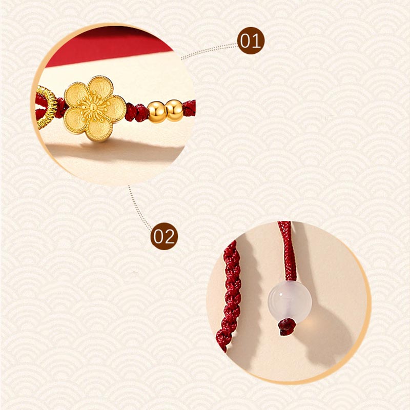 KarmaRipple's Handmade 925 Sterling Silver Cherry Blossoms Sakura Chalcedony Fortune Bracelet p7