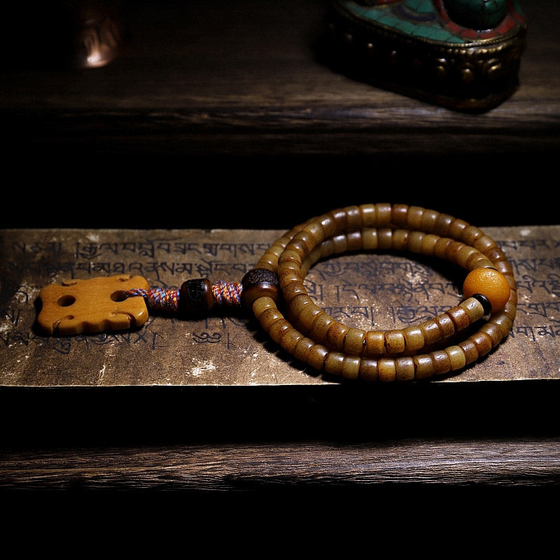 KarmaRipple's Tibet 108 Mala Beadwork Yak Bone Amber Balance Bracelet p2