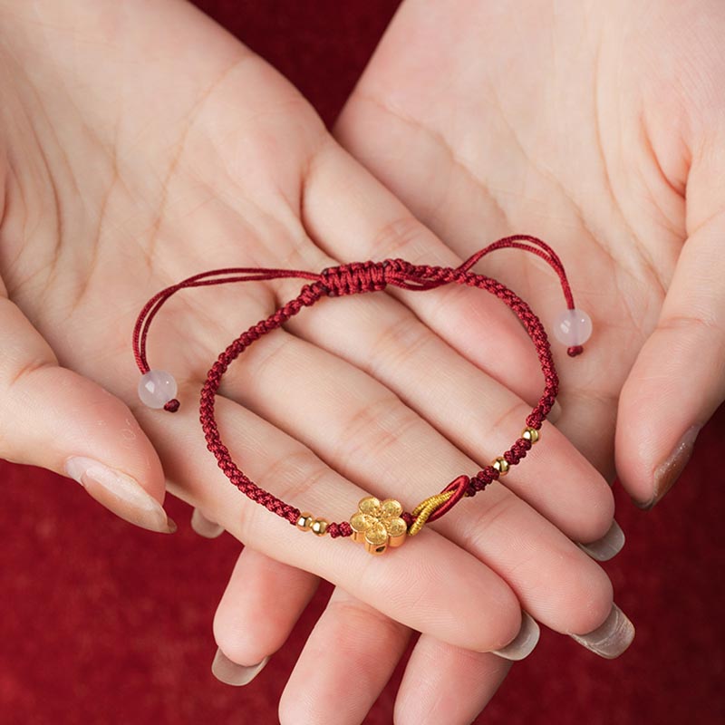 KarmaRipple's Handmade 925 Sterling Silver Cherry Blossoms Sakura Chalcedony Fortune Bracelet p8