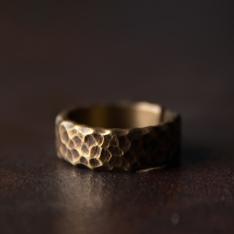 KarmaRipple's Tibetan Bump Texture Design Bronze Brass Fortune Ring p29
