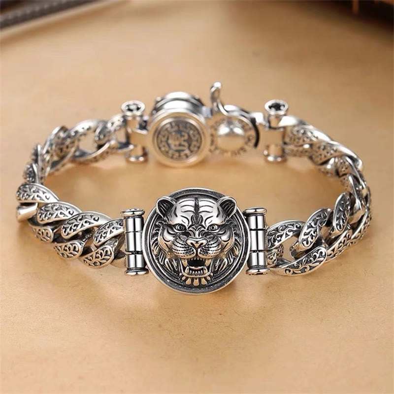 KarmaRipple's Tiger Tang Dynasty Flower Design Engraved Fortune Energy Bracelet p3