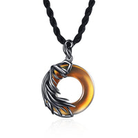 KarmaRipple's Obsidian Chalcedony Meditation Round Necklace Pendant