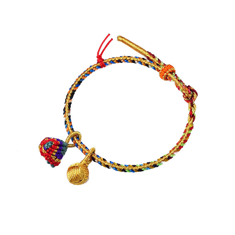 KarmaRipple's Colorful Rope Fortune Handmade Zongzi Golden Ball Talisman Bracelet p27