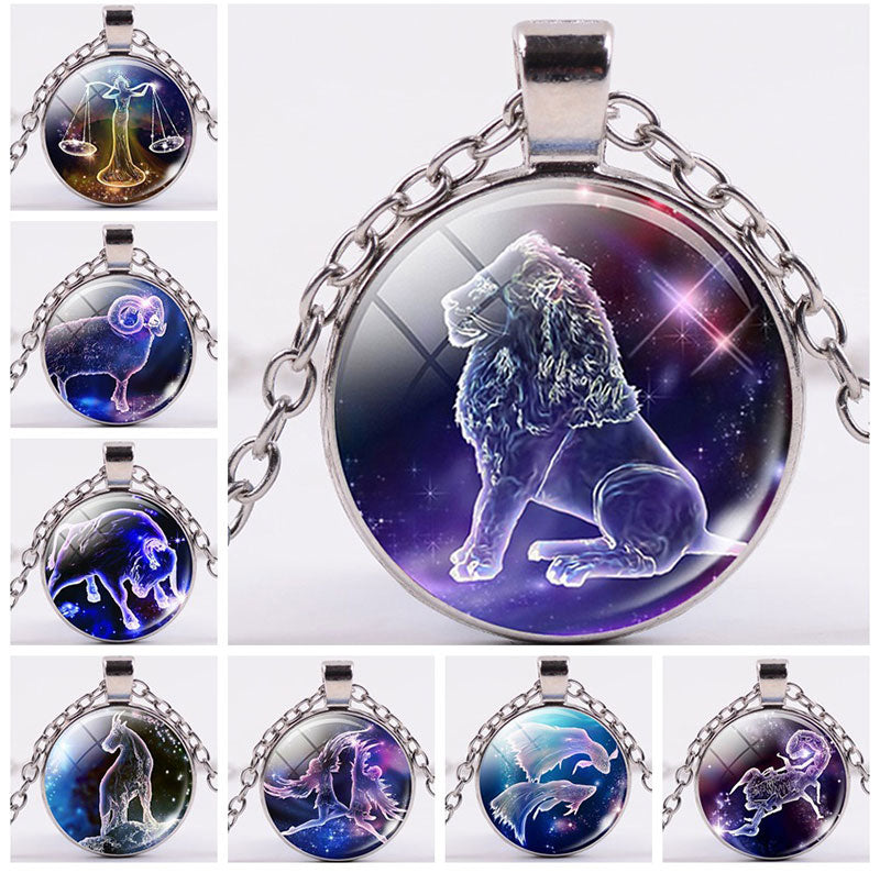 KarmaRipple's 12 Constellations of the Zodiac Moon Starry Sky Protection Blessing Pendant Necklace p38