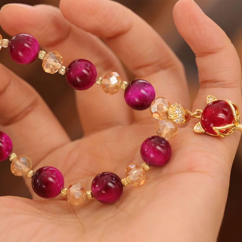 KarmaRipple's Red Tiger Eye PiXiu Fox Protection Self Confidence Bracelet p7