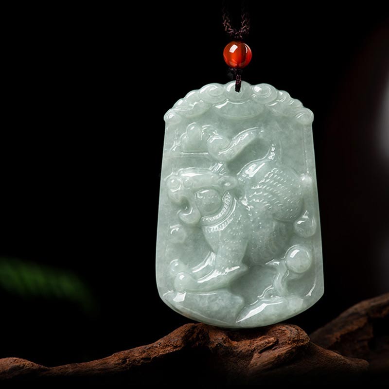 KarmaRipple's Authentic Jade 12 Chinese Zodiac Abundance Amulet Necklace Pendant p31