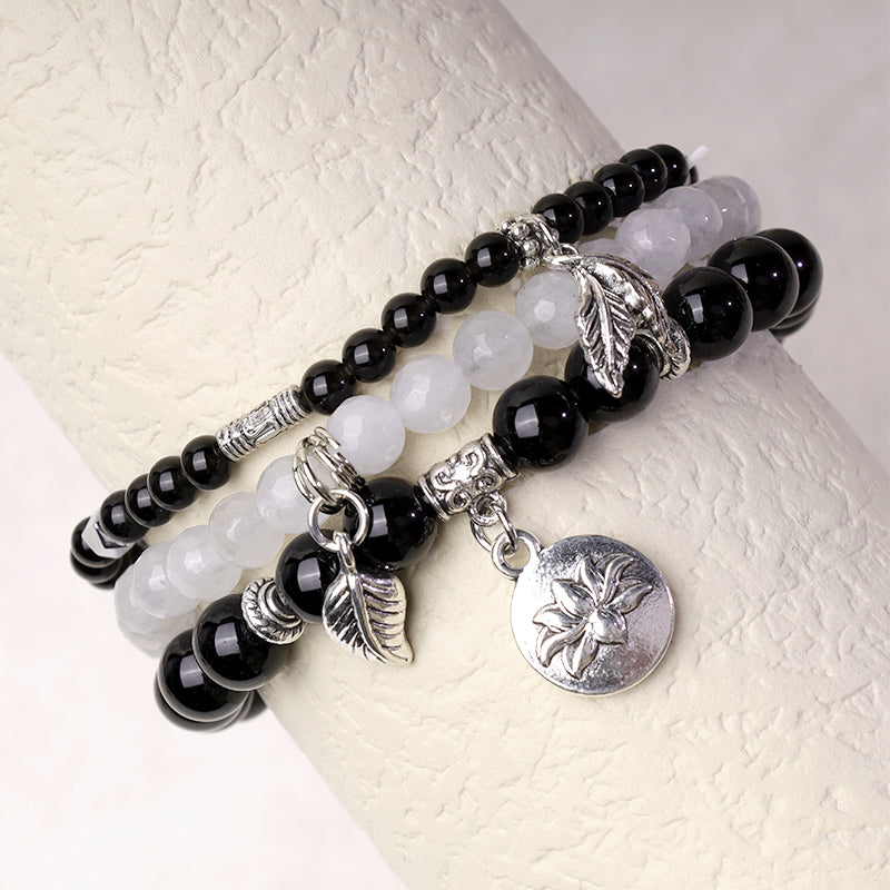 KarmaRipple's 3PCS Authentic Quartz Gemstone Beaded Balancing Energy Lotus Bracelet p15
