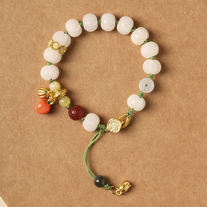 KarmaRipple's Authentic Bodhi Seed Lotus Pumpkin Bead Peace Balance Bracelet p18