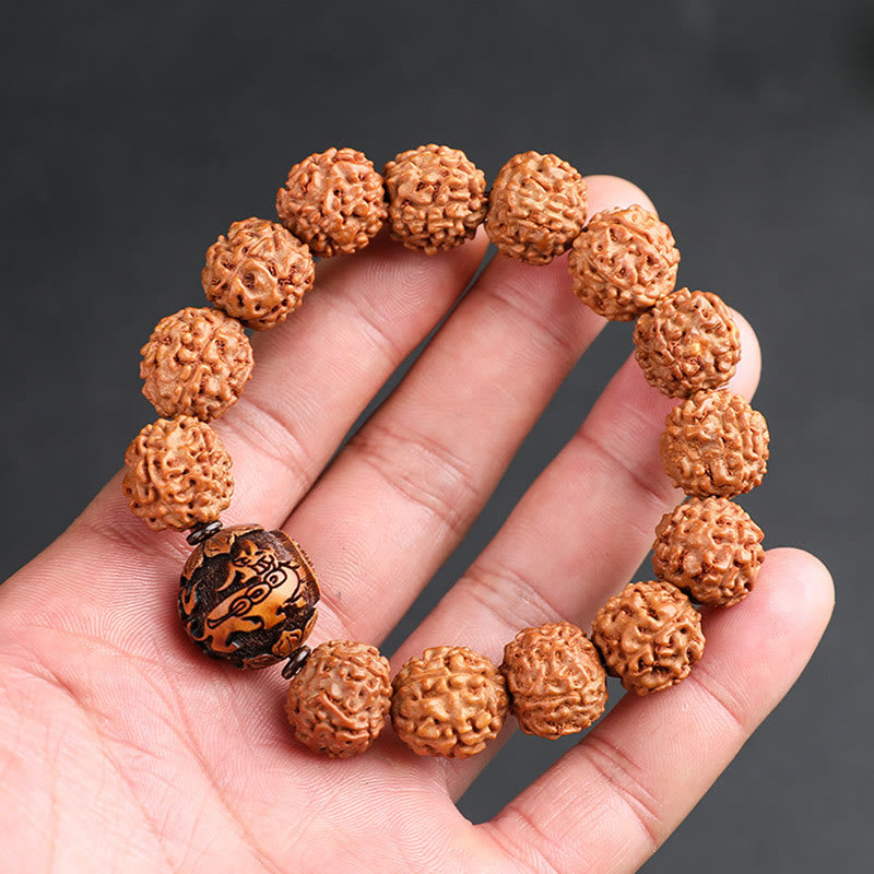 KarmaRipple's Tibet Rudraksha Bodhi Seed PiXiu Bronze Coin Wealth Fortune Bracelet p1