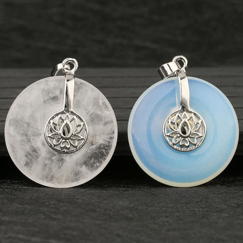 KarmaRipple's Various Gemstone Amethyst Pink Gemstone Lotus Balancing Pendant Necklace p24