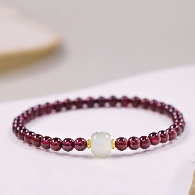 KarmaRipple's Authentic Garnet Jade Bead Purification Bracelet p12