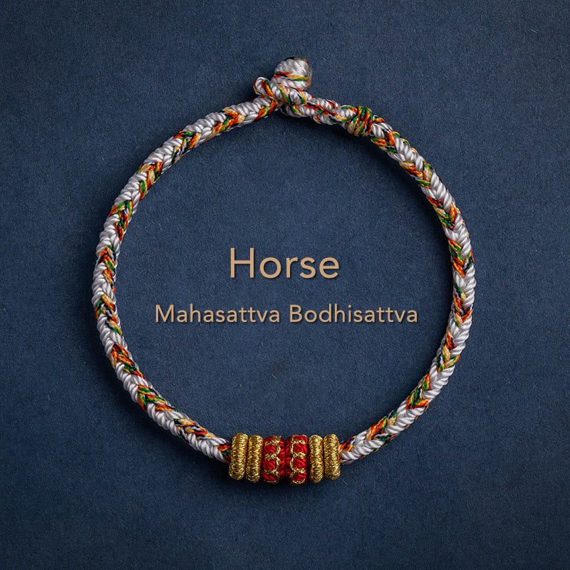 KarmaRipple's Tibet Handmade Chinese Zodiac Natal Buddha Fortune Strength Woven String Bracelet p48