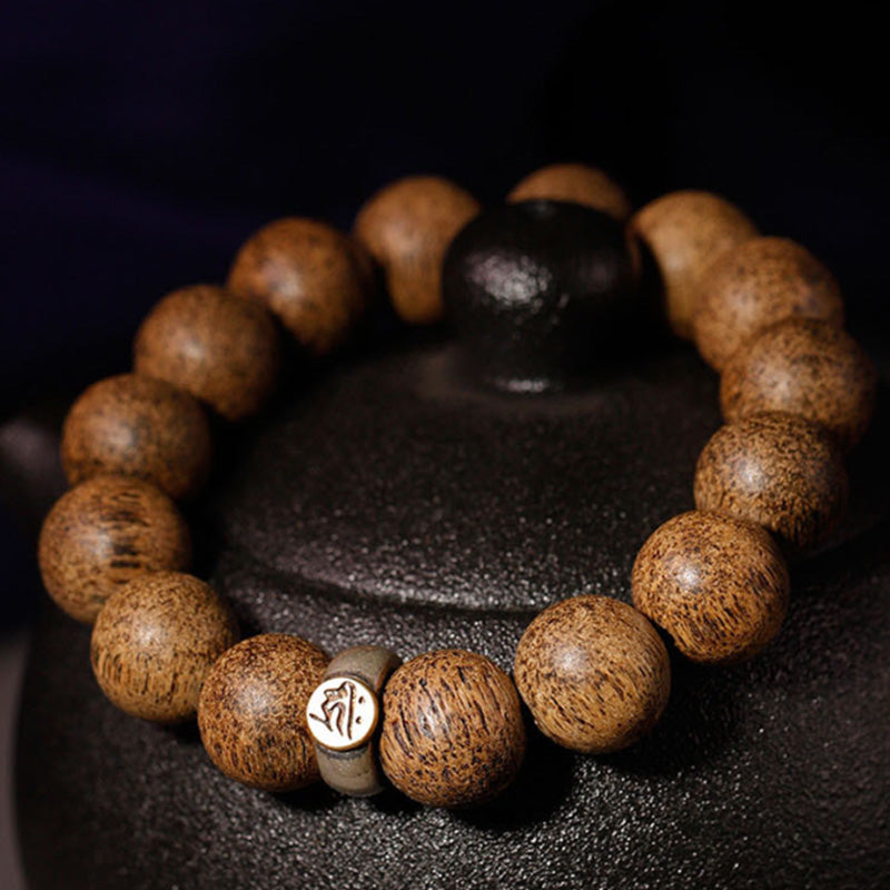 KarmaRipple's Chinese Zodiac Natal Buddha Authentic Agarwood Silver Peace Calm Bracelet p9