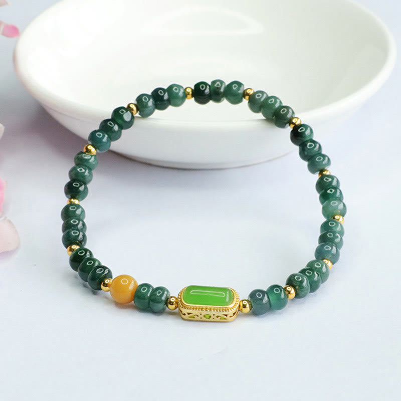 KarmaRipple's Authentic Green Jade Topaz Fortune Bracelet p2