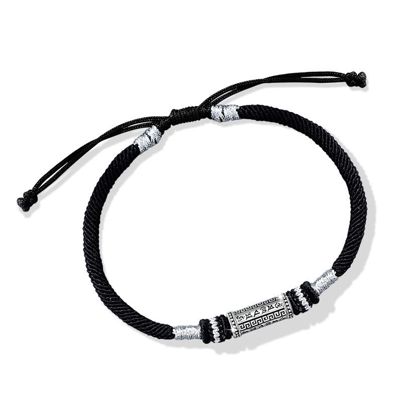 KarmaRipple's 925 Sterling Silver Om Mani Padme Hum Wisdom Woven Rope Bracelet p9