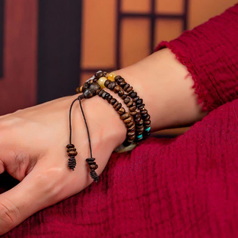 KarmaRipple's 108 Mala Beadwork 925 Sterling Silver Brunei Agarwood Red Agate PiXiu Hetian Jade Peace Strength Bracelet p5