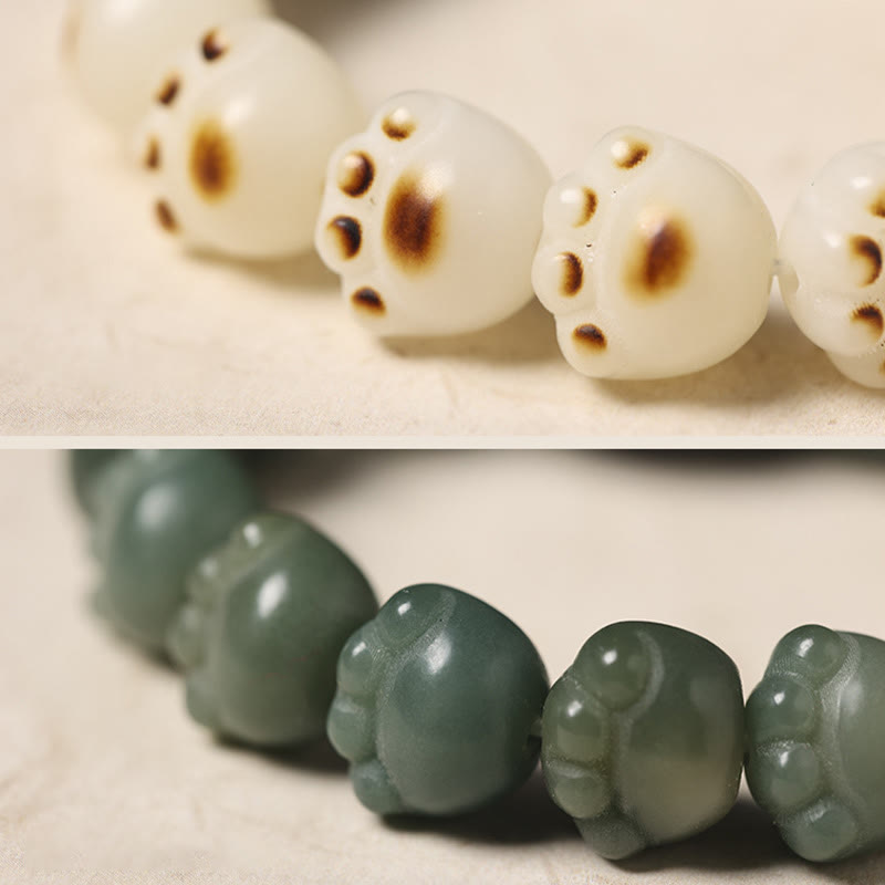 KarmaRipple's Authentic Bodhi Seed Lovely Paw Ebony Wood Fortunate Cat Wisdom Bracelet p18