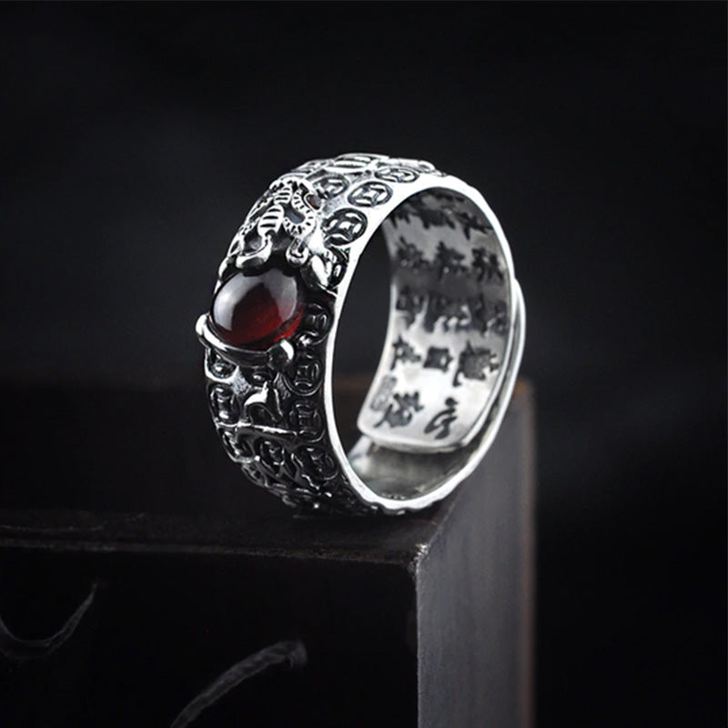 KarmaRipple's FengShui PiXiu Red Garnet Wealth Ring p2