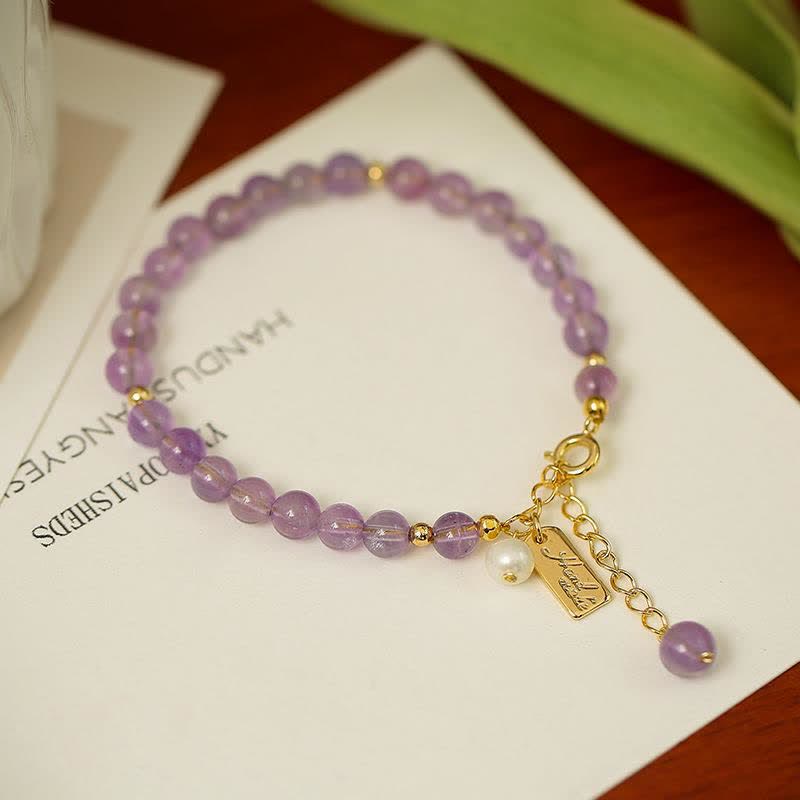 KarmaRipple's Authentic Amethyst Gemstone Relieves Stress Bracelet p5