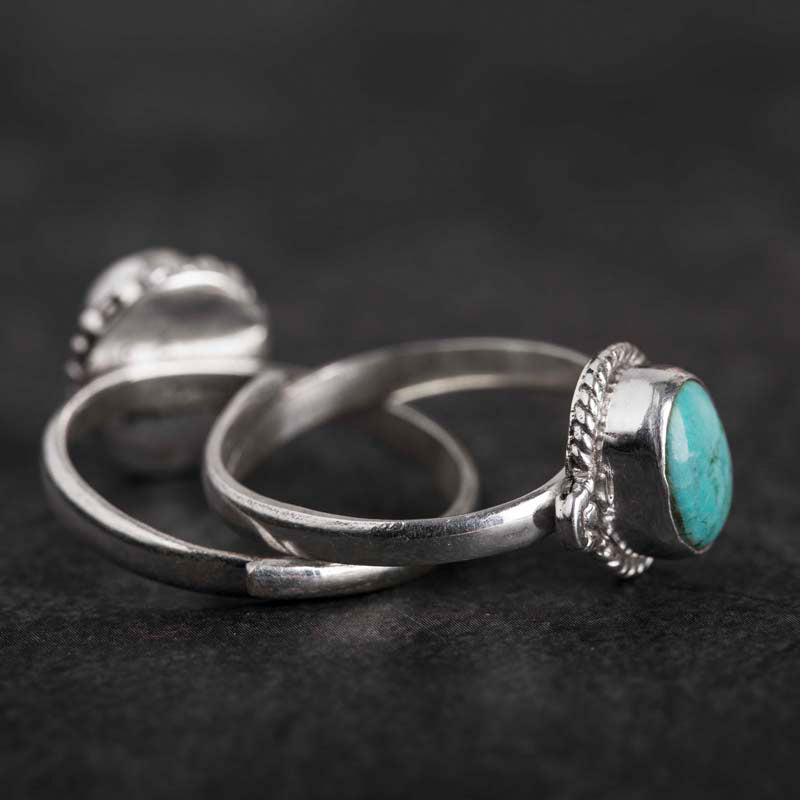 KarmaRipple's 925 Sterling Silver Turquoise Wisdom Love Ring p15