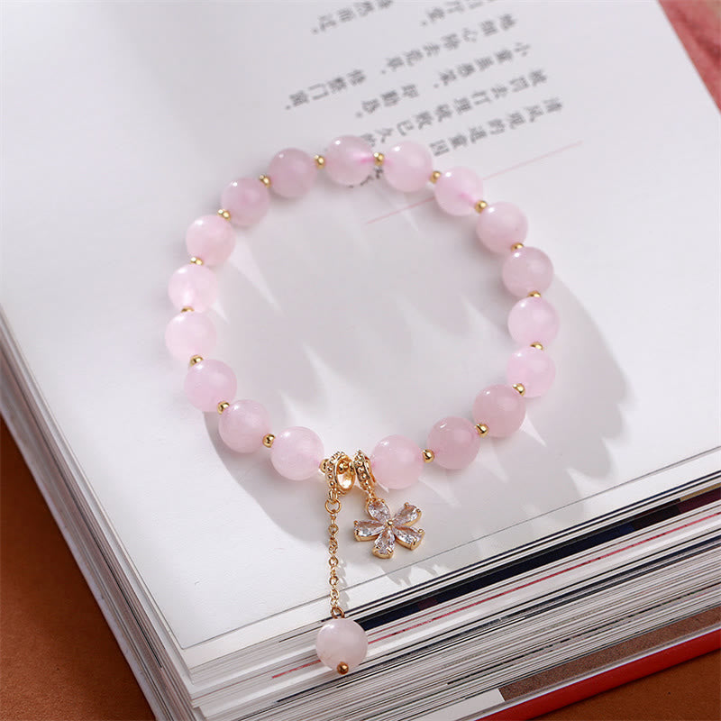 KarmaRipple's Authentic Pink Gemstone Plum Blossom Love Bracelet p5